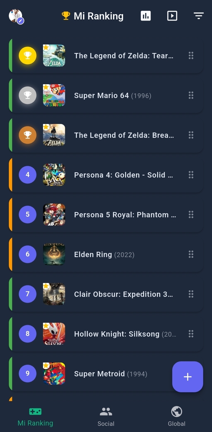 TopTier — Tu ranking personal de videojuegos